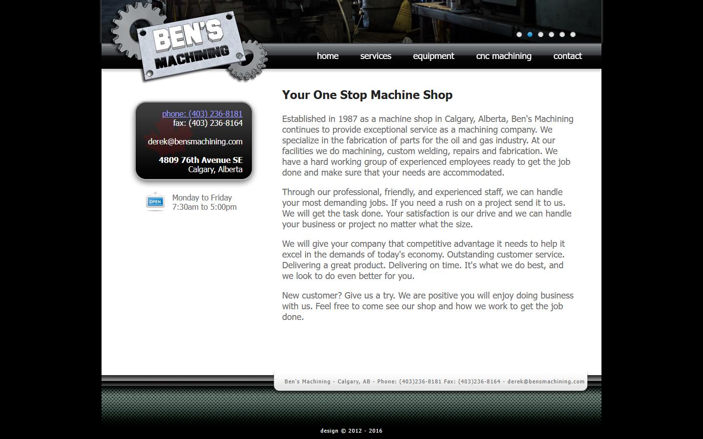 Ben’s Machining — CNC machining company in Calgary, Alberta
