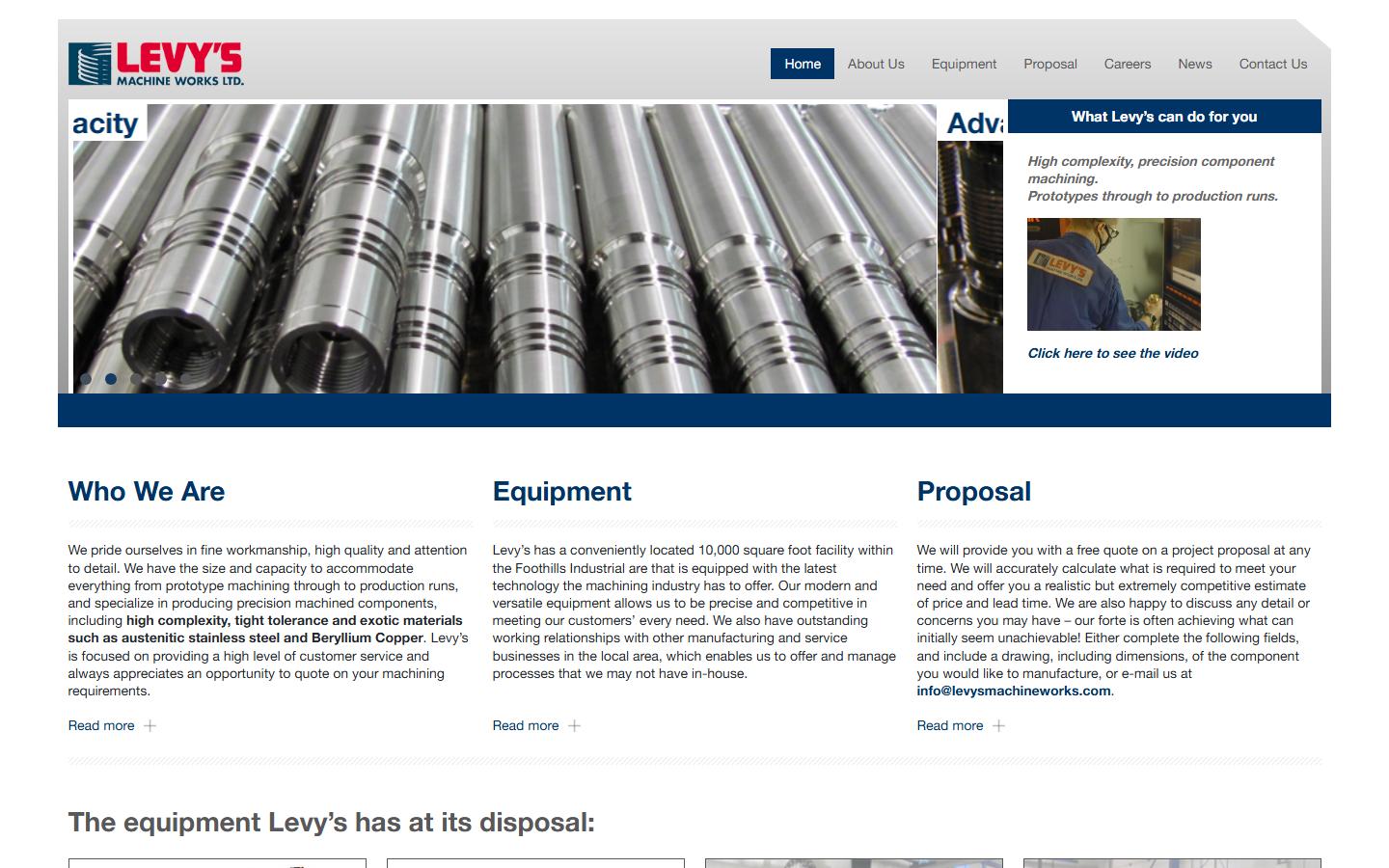 Levy's Machine Works Ltd. homepage, CNC machining in Calgary, Alberta