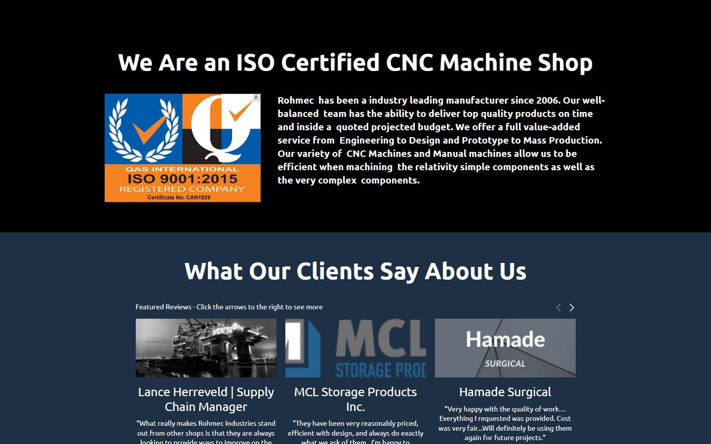 Rohmec Industries Inc. — CNC machining company in Calgary, Alberta