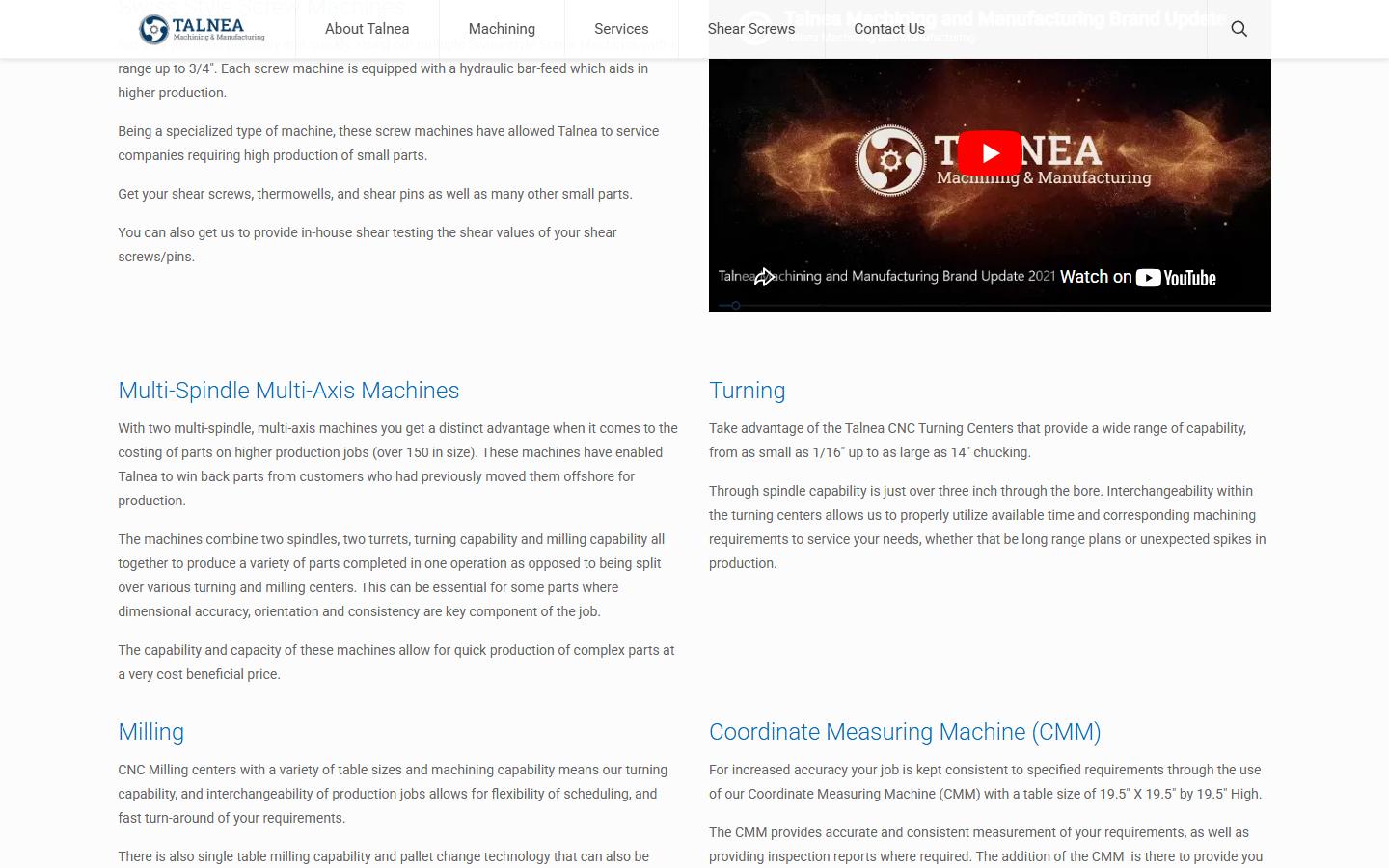 Talnea Machining & Manufacturing Inc. — CNC machining company in Calgary, Alberta