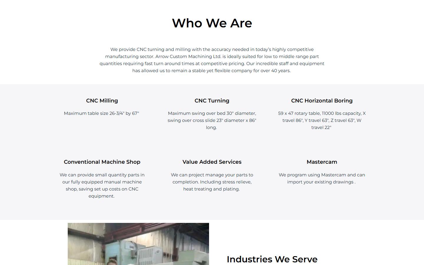 Arrow Custom Machining Ltd. — CNC machining company in Cambridge, ON