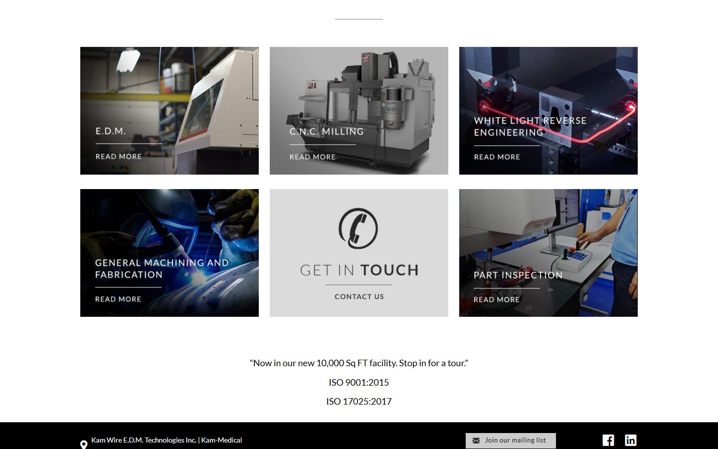 Kam Wire E.D.M. Technologies Inc. homepage, CNC machining in Cambridge, ON