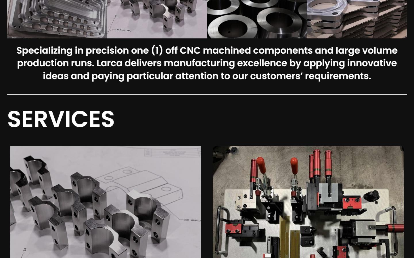 Larca Custom Machining Inc. homepage, CNC machining in Cambridge, ON
