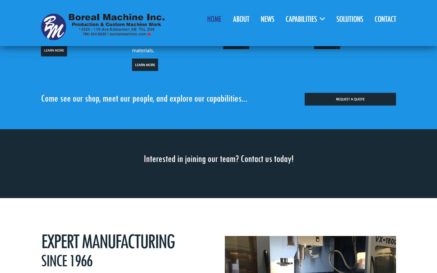 Boreal Machine Inc. — CNC machining company in Edmonton, AB