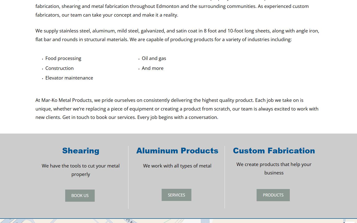 Mar-Ko Metal Products Inc. homepage, CNC machining in Edmonton, AB