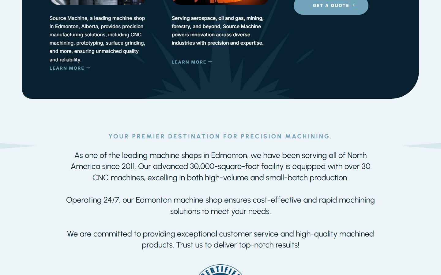 Source Machine Services — CNC machining company in Edmonton, AB