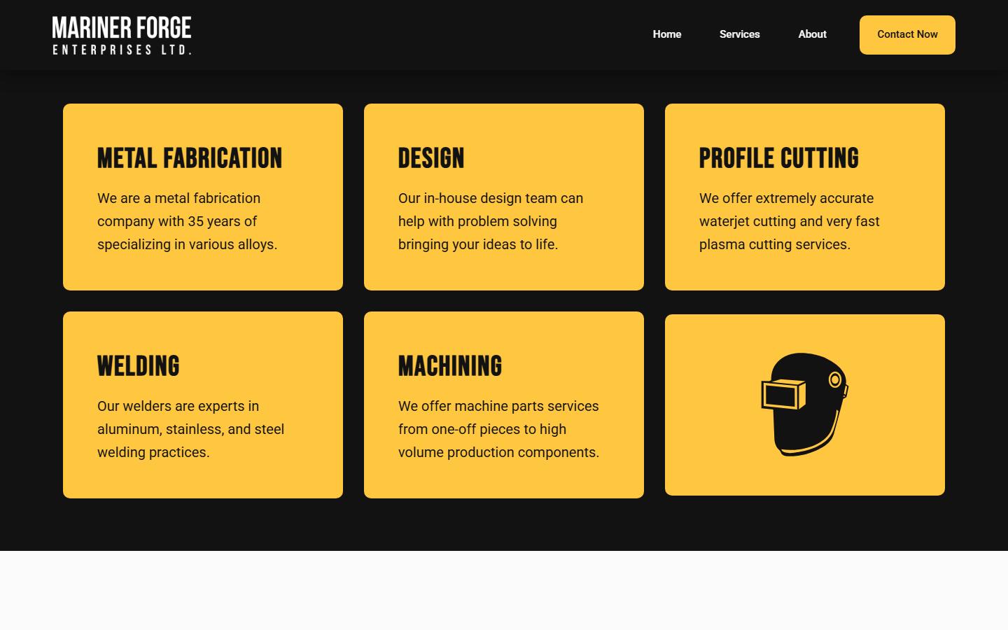 Mariner Forge Enterprises Ltd. homepage, CNC machining in Dartmouth, NS