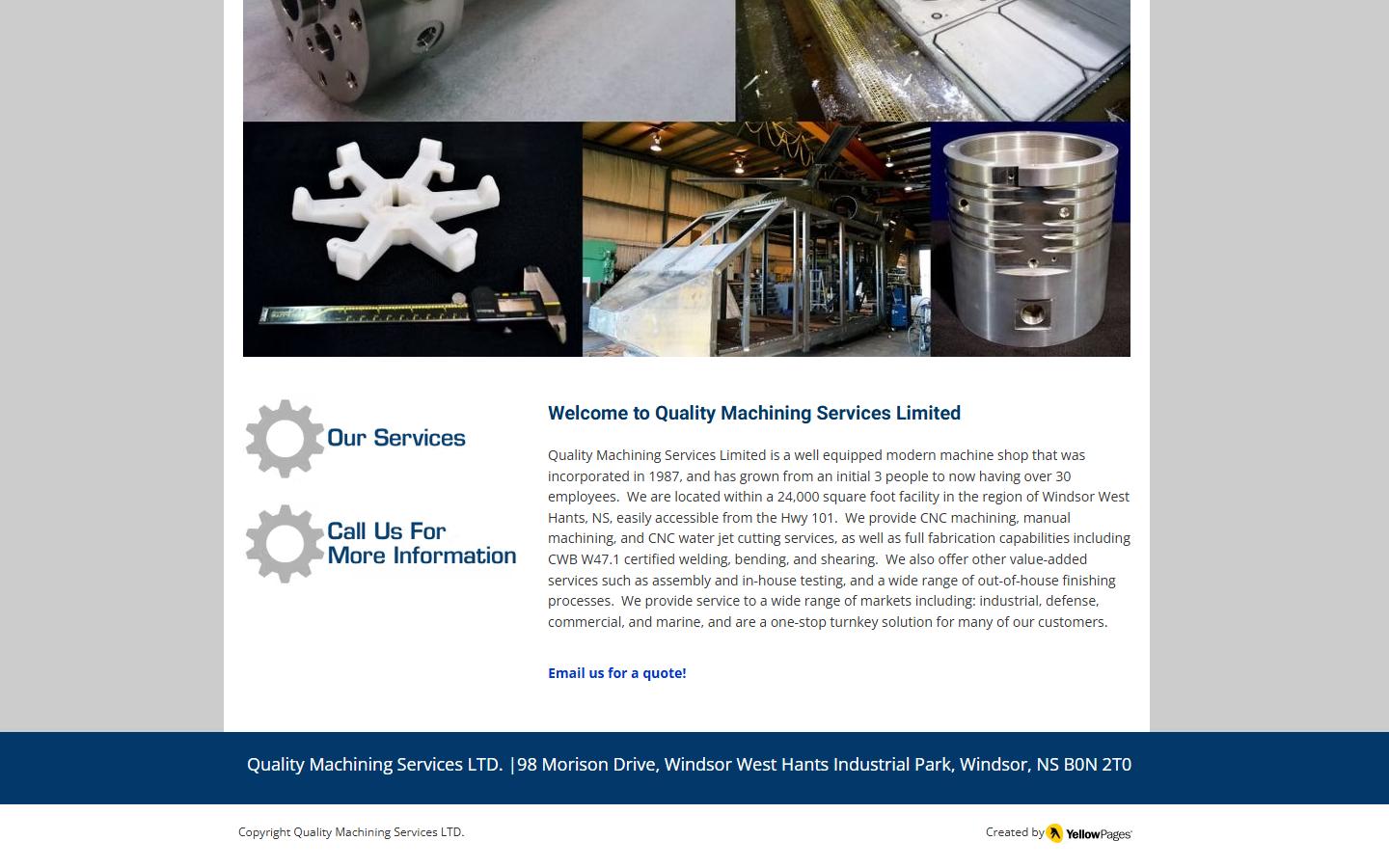 Quality Machining Services Limited — CNC machining company in Windsor, NS