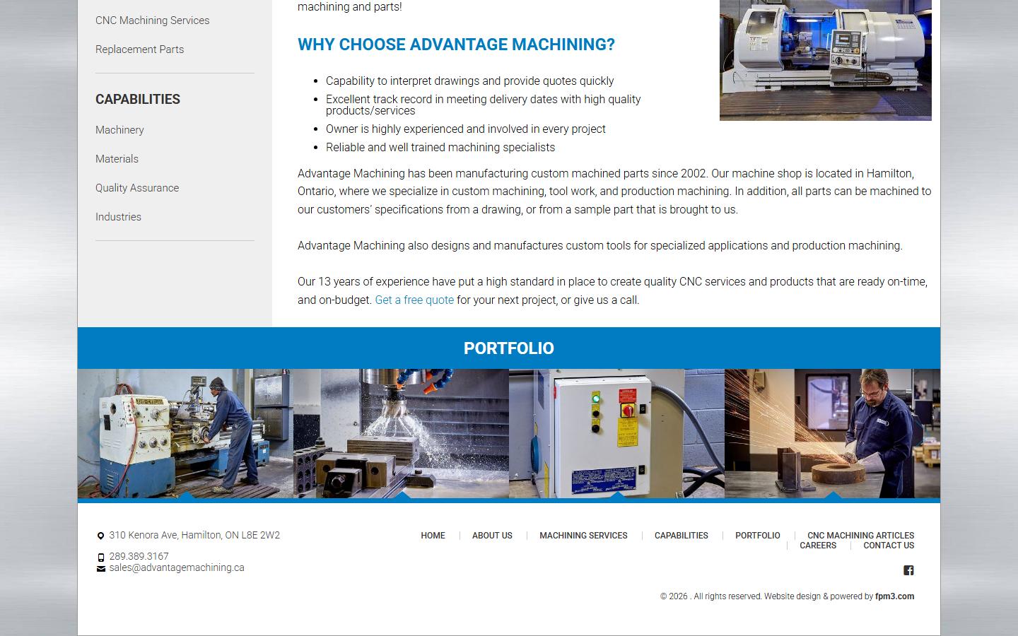 Advantage Machining — CNC machining company in Hamilton, ON