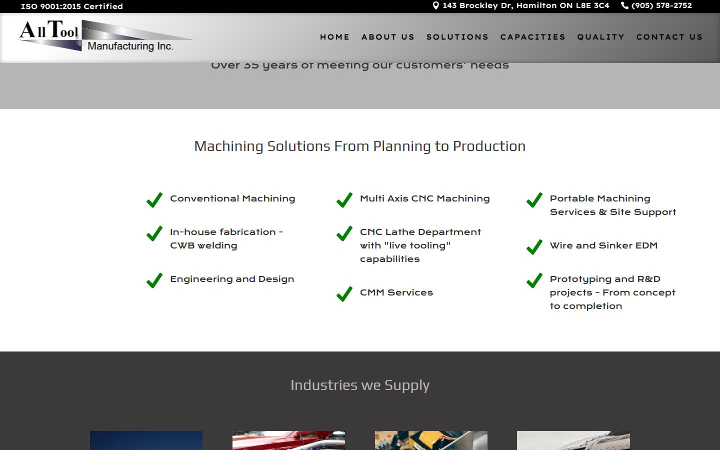 All Tool Manufacturing Inc. — CNC machining company in Hamilton, ON