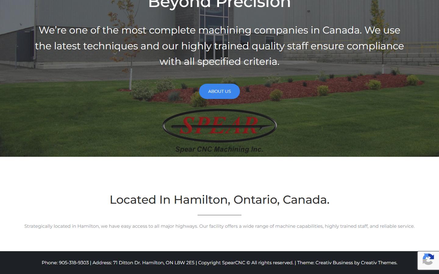 Spear CNC Machining Inc. — CNC machining company in Hamilton, ON