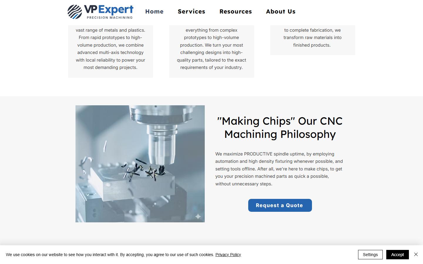 VP Expert Machining Inc. homepage, CNC machining in Stoney Creek, ON