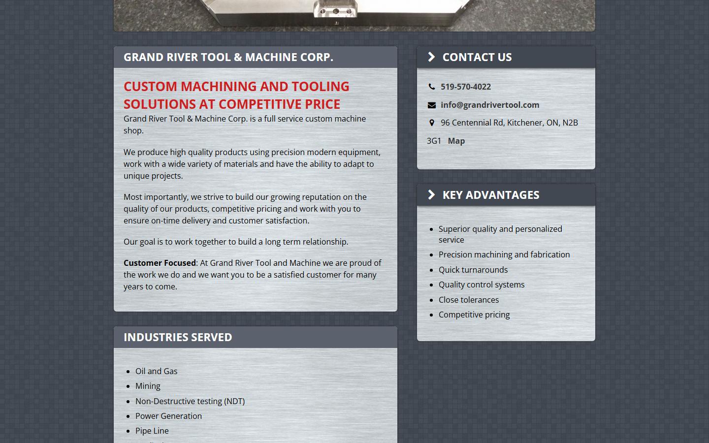 Grand River Tool & Machine Corp. — CNC machining company in Kitchener, ON