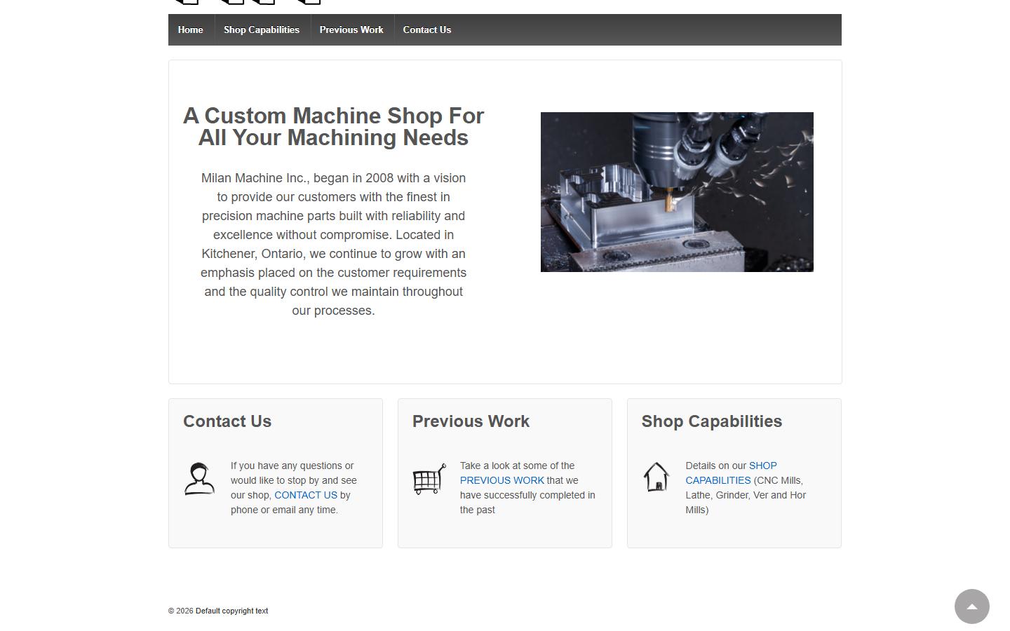 Milan Machine Inc. — CNC machining company in Kitchener, ON