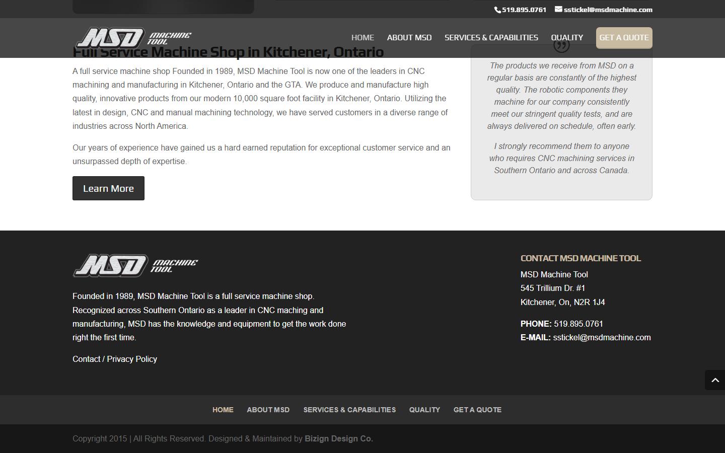 MSD Machine Tool — CNC machining company in Kitchener, ON