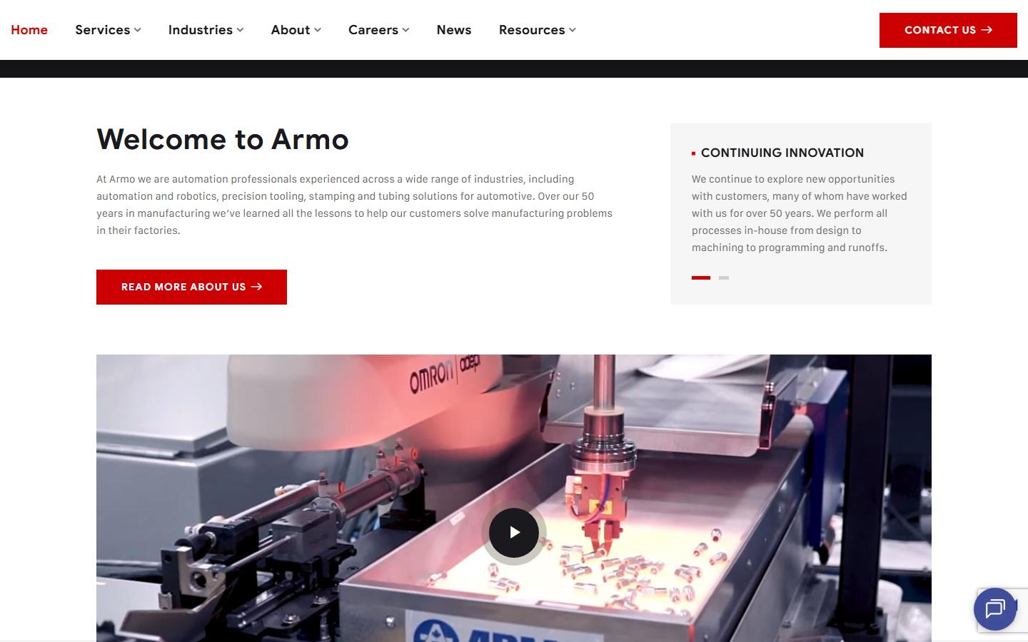 Armo Tool Limited homepage, CNC machining in London, ON