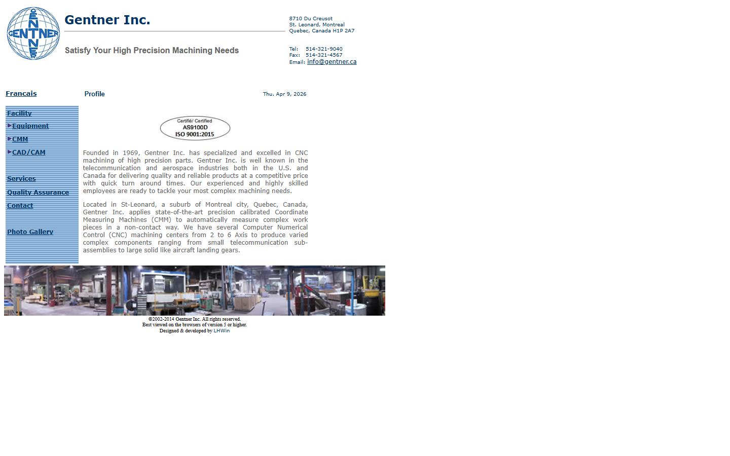 Gentner Inc. — CNC machining company in Montreal, QC