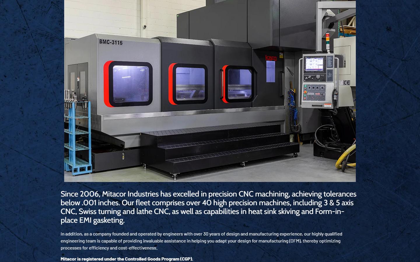 Mitacor Industries — CNC machining company in Montreal, QC