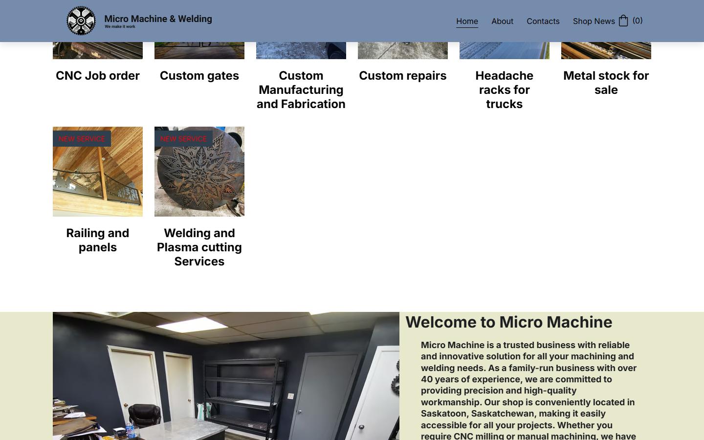 Micro Machine and Welding homepage, CNC machining in Saskatoon, SK