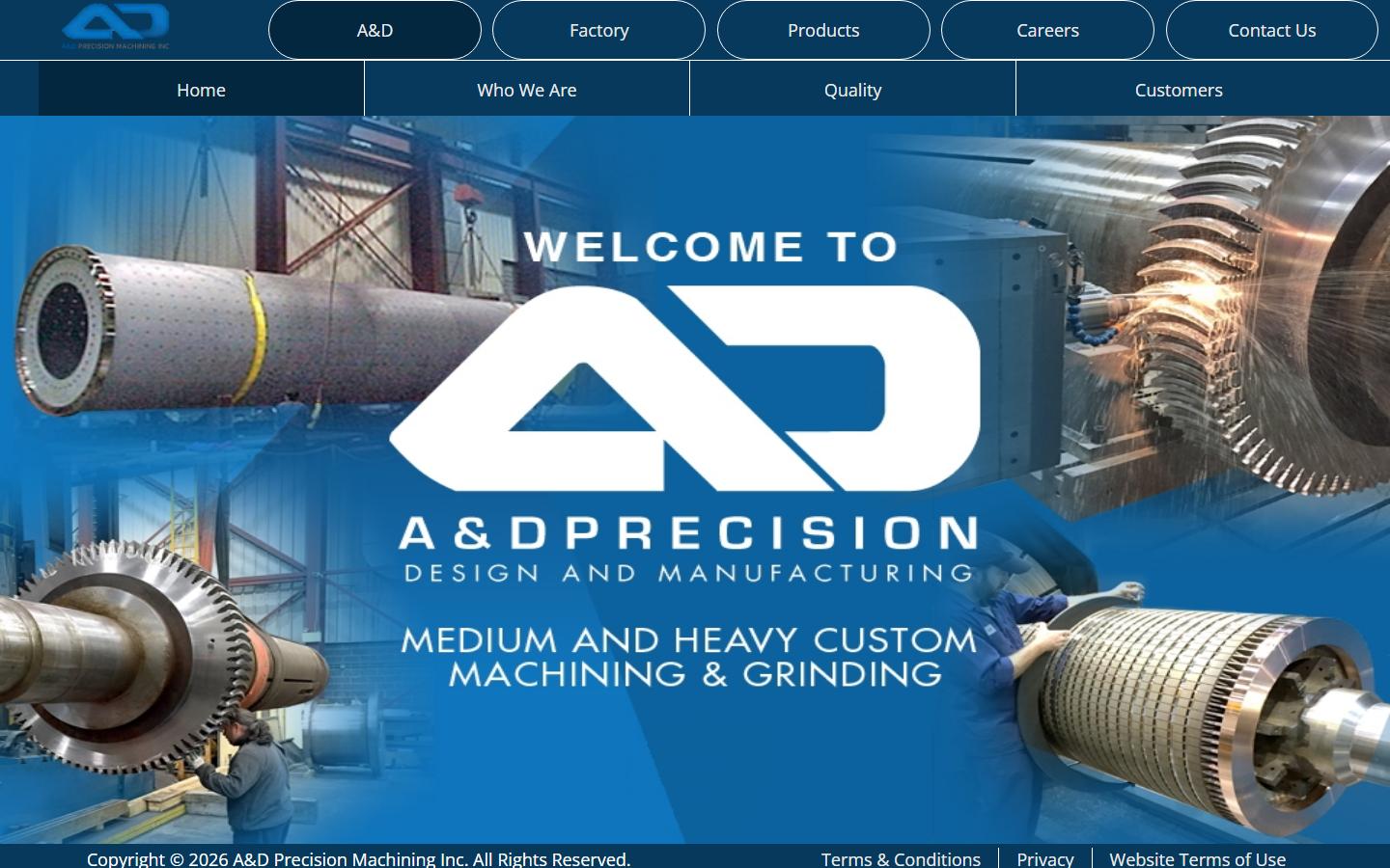 A&D Precision Machining Inc. homepage, CNC machining in Concord, Ontario