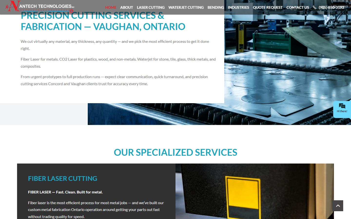 Antech Technologies Inc. homepage, CNC machining in Concord, Ontario