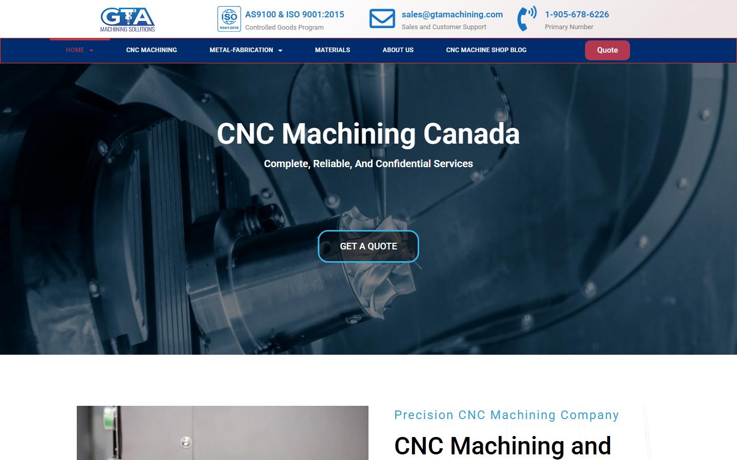 GTA Machining Solutions Inc. — CNC machining company in Mississauga, Ontario