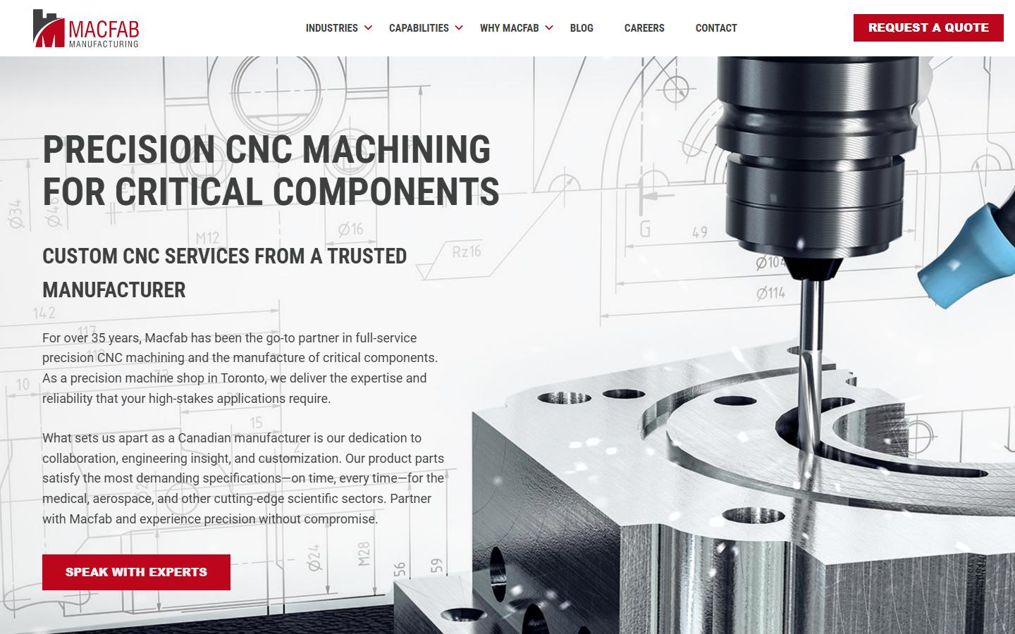 Macfab Manufacturing Inc. — CNC machining company in Mississauga, Ontario