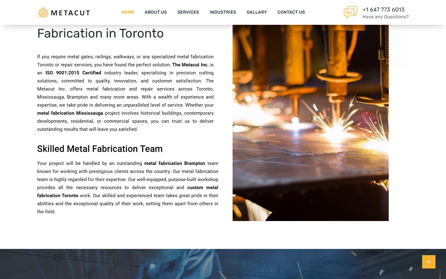 The Metacut Inc. homepage, CNC machining in Mississauga, Ontario