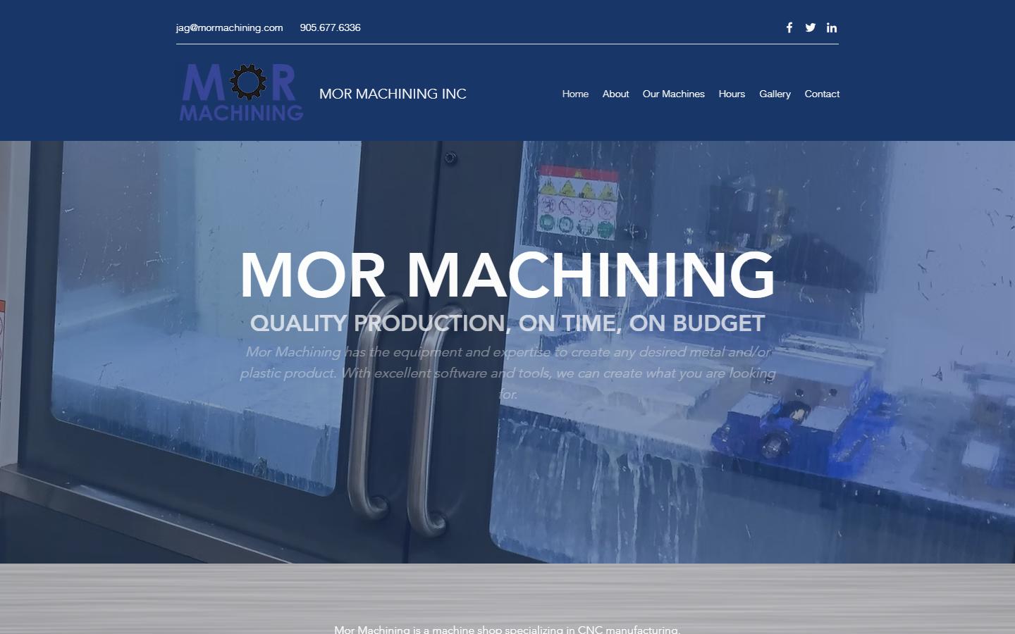Mor Machining Inc. — CNC machining company in Mississauga, Ontario