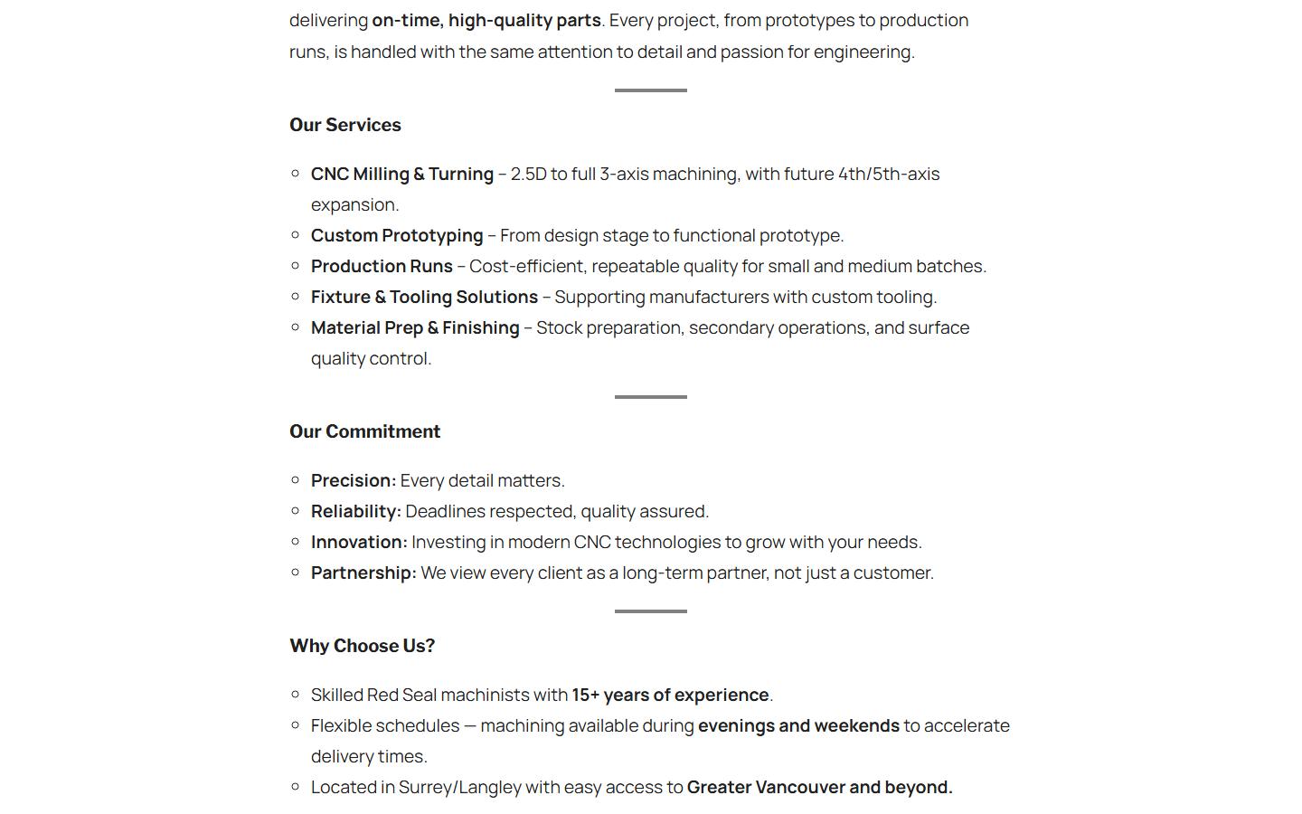 ARSANA Machining Inc. — CNC machining company in Surrey, British Columbia