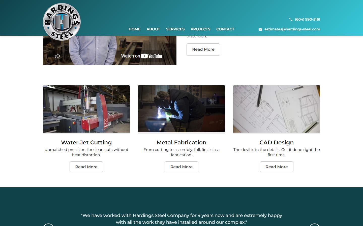 Hardings Steel Company Ltd. homepage, CNC machining in North Vancouver, British Columbia