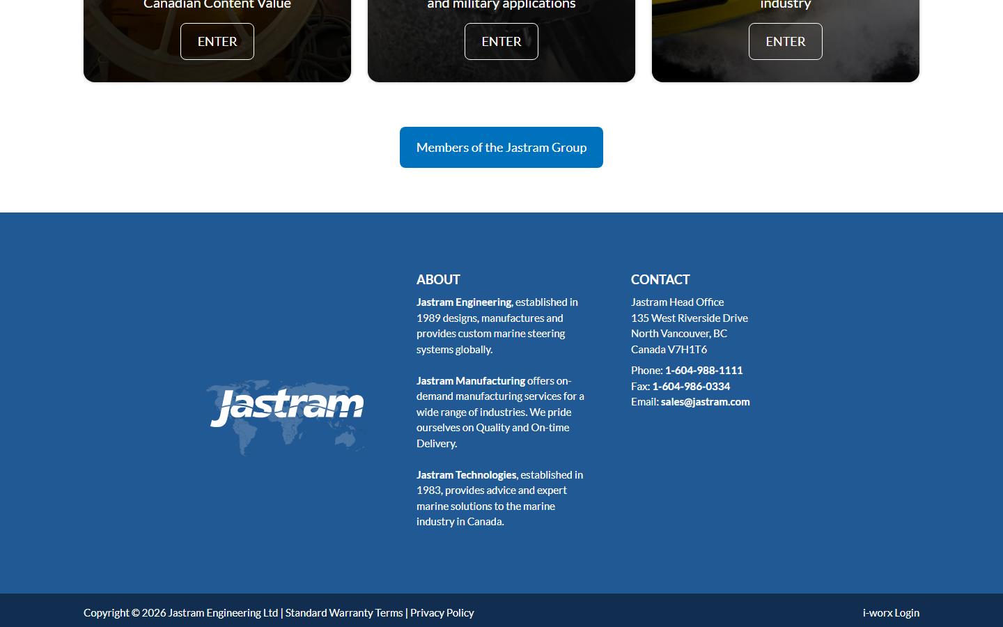 Jastram Manufacturing homepage, CNC machining in North Vancouver, British Columbia