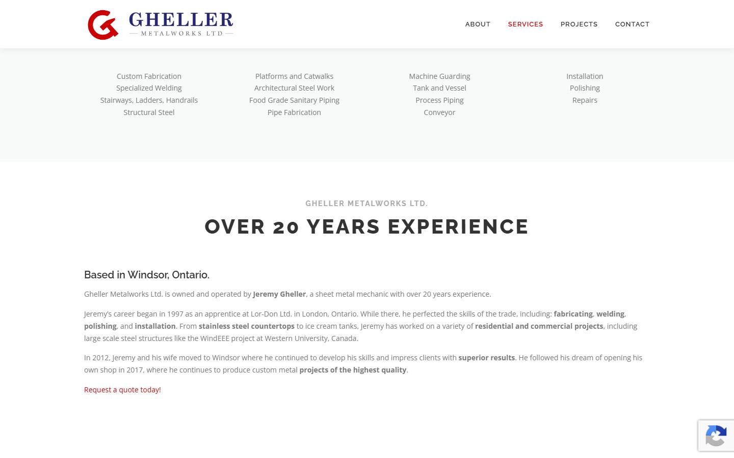 Gheller Metalworks Ltd. homepage, CNC machining in Windsor, ON