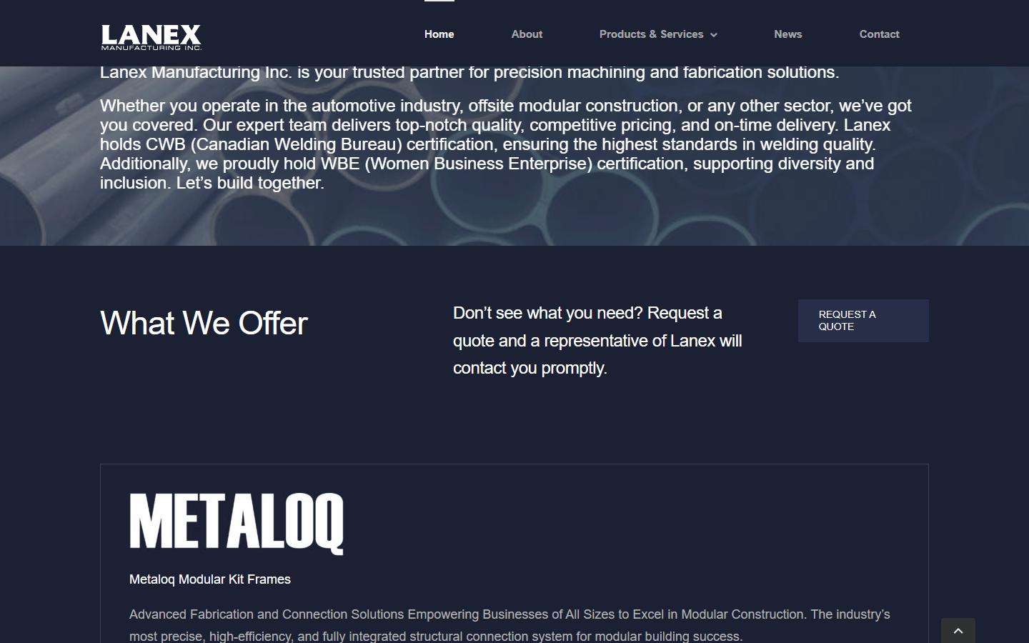 Lanex Manufacturing Inc. — CNC machining company in Windsor, ON