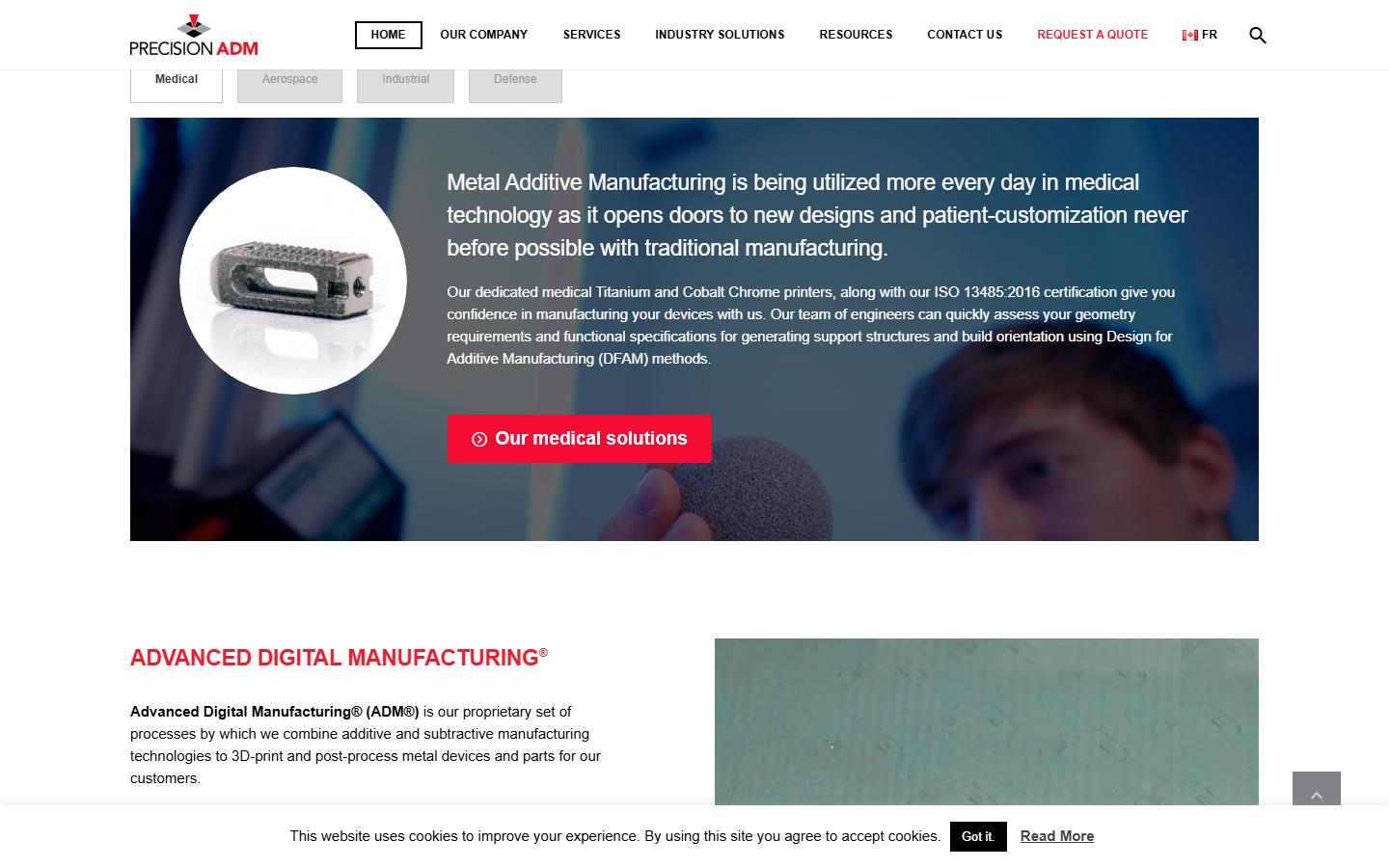 Precision ADM homepage, CNC machining in Winnipeg, MB